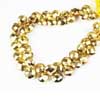 Natural Golden Pyrite Faceted Heart Drop Beads Strand Length 7.5 Inches and Size 9.5mm to 10mm approx.